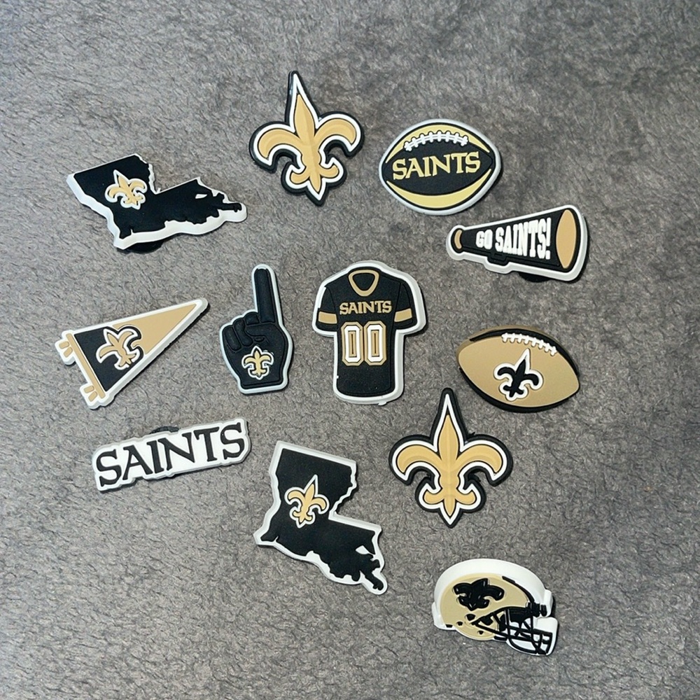 New Orleans Saints football Croc shoe charms new set of 12